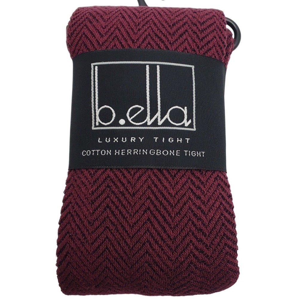 Burgundy Cotton Tights Tall Herringbone Opaque Red Wine B.ella New T Warm Cozy